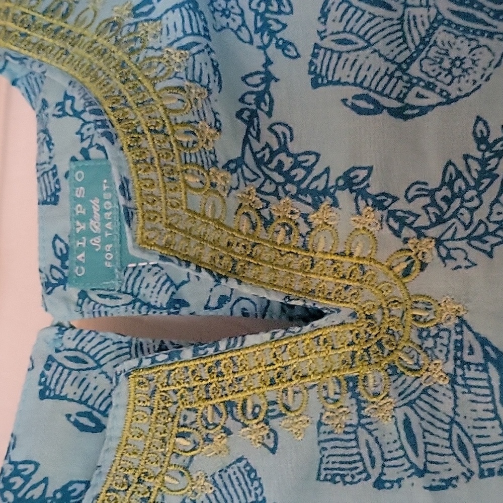 Blue Patterned Tunic Top - Picture 3 of 4